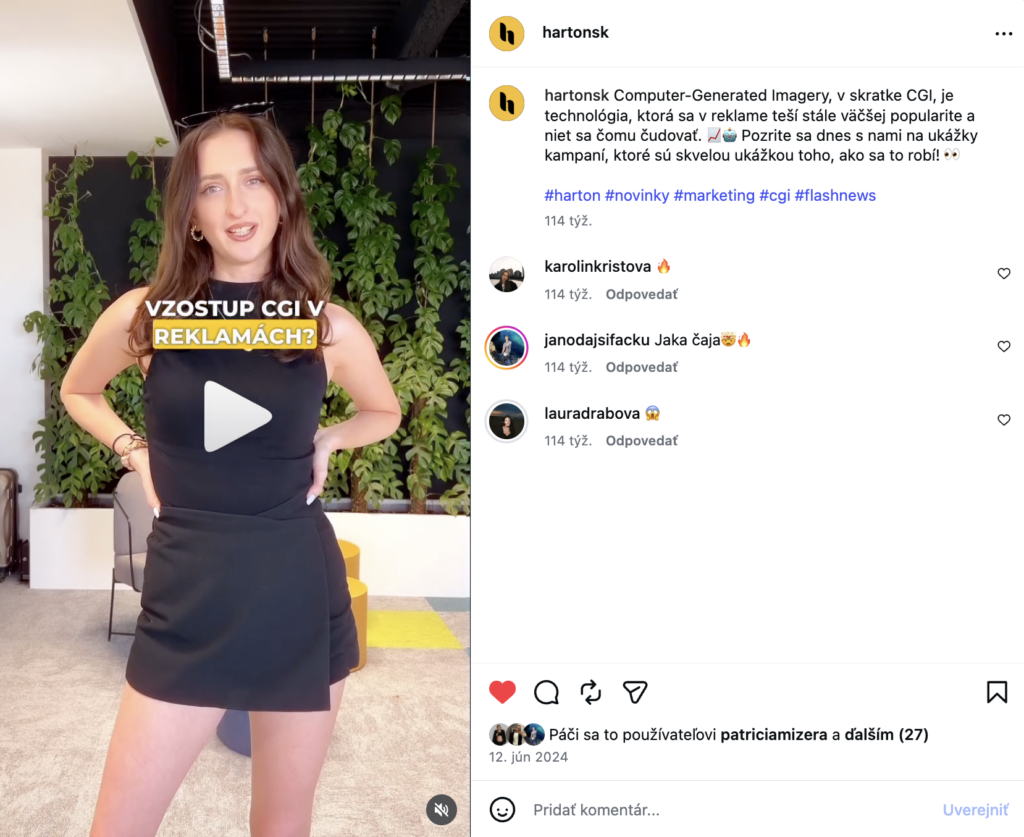 titulky vo videu na Instagrame
